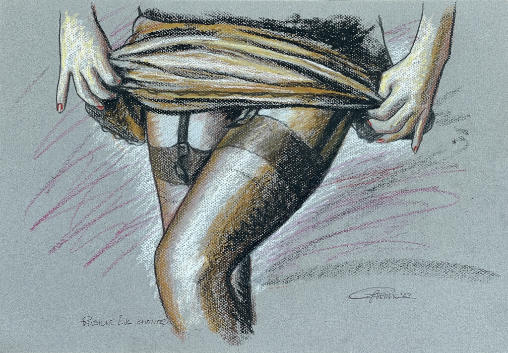 Pensione Eva - pastelli su carta - 50 x 35 cm - 2023