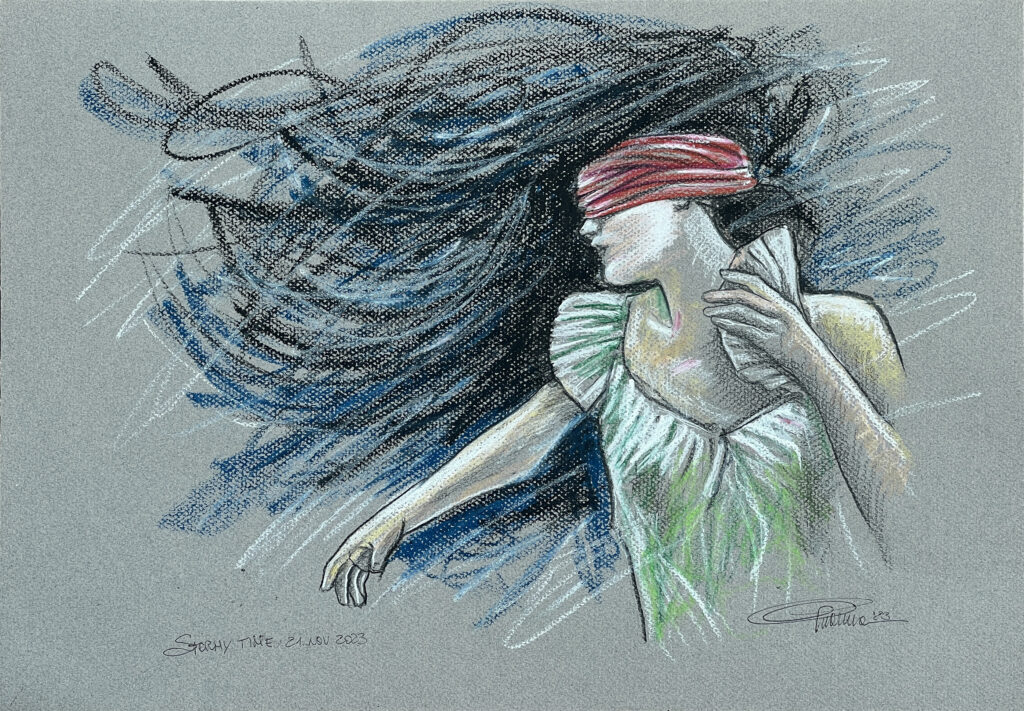 Stormy time - pastelli su carta - 50 x 35 cm - 2023