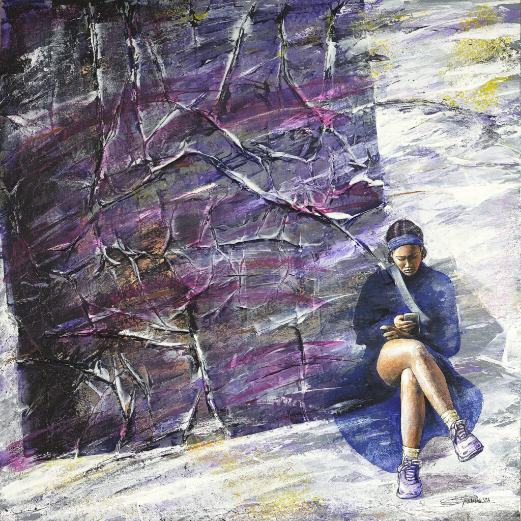 Fashion still - 2024, Tecnica mista su tavola, 80x80cm