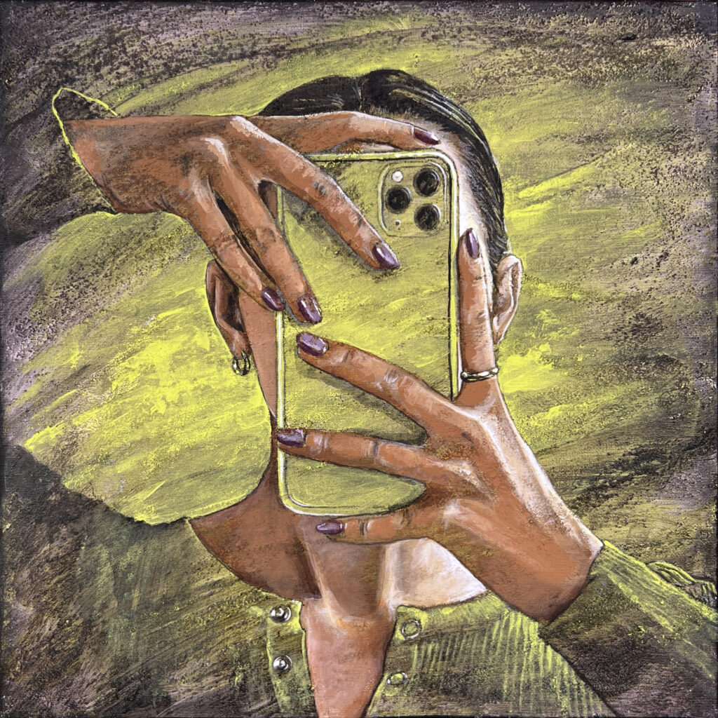 Mirror Vacuum 7 2024 - Tecnica mista su tela 40x40cm