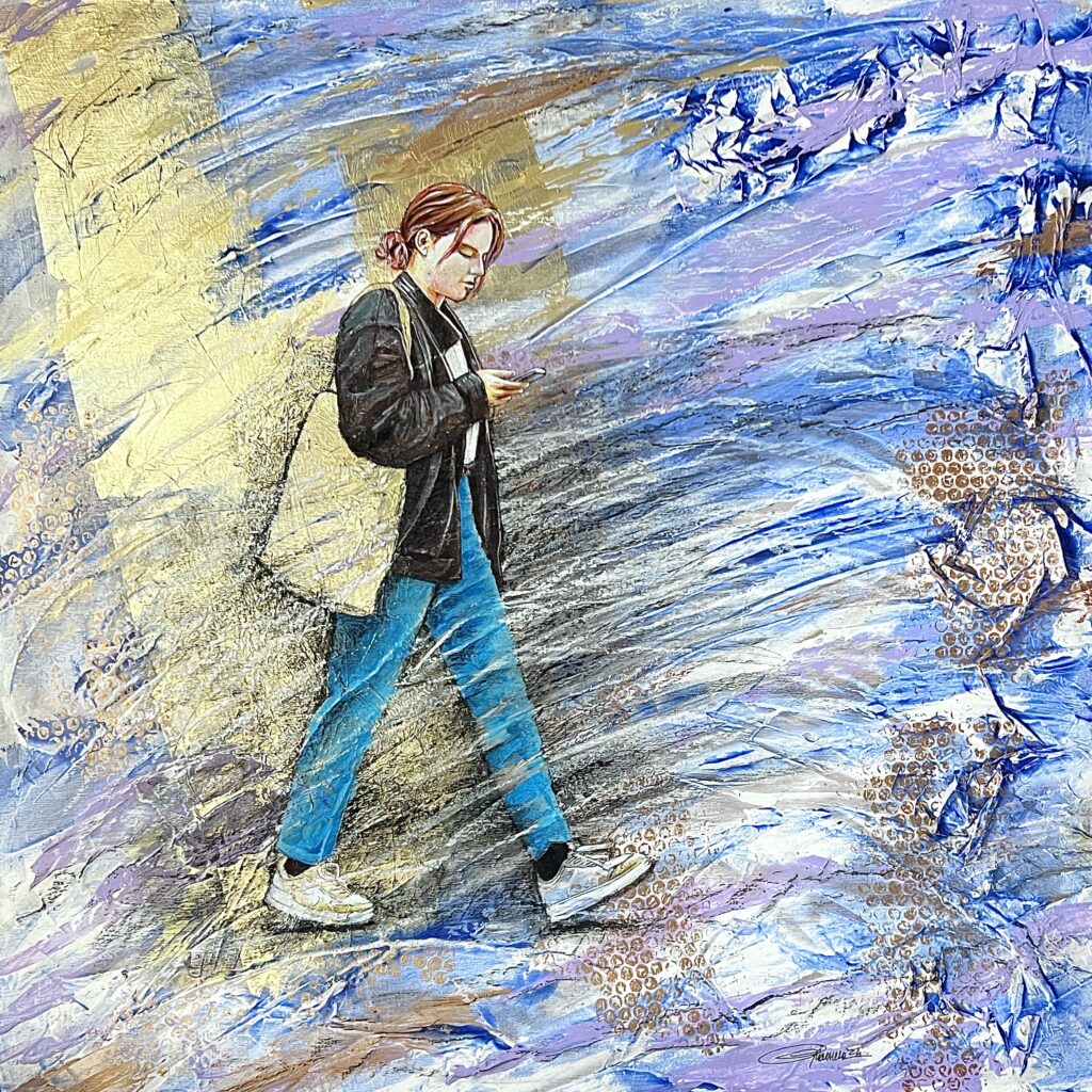 The golden bag - 2024 - mista su tavola 80x80cm